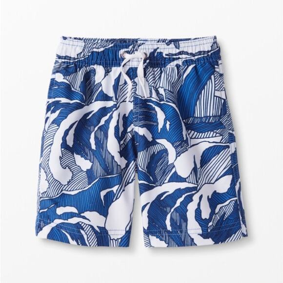 Hanna Andersson Other - Hanna Andersson Boys' Wave Print Swim Trunks Blue Size 8 Elastic Waistband